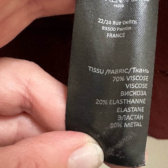 Lauren Vidal Burgundy Star Print V-Neck Sweater – XL - Picture 12 of 13